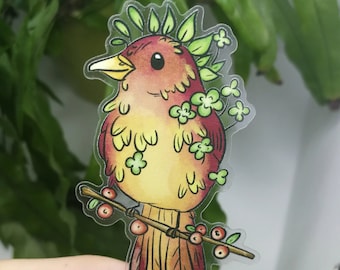 CLOVER BIRD Vinyl Sticker | transparent | glossy | waterproof | Laptop stickers