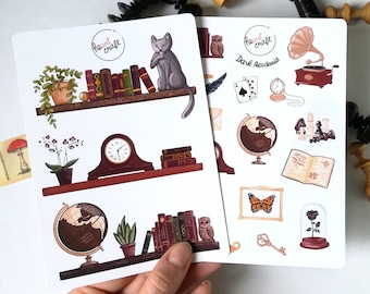 VINATGE Sticker Sheet | antiques | dark academia | journal | matt white vinyl sticker