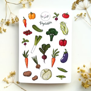 GEMÜSE Sticker Sheet | Journal | Vegetables | matt weiße Vinyl Sticker