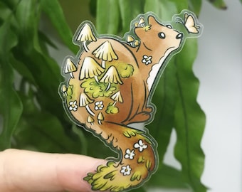 MOSS WEASEL Vinyl Sticker | transparent | glossy | waterproof | Laptop stickers