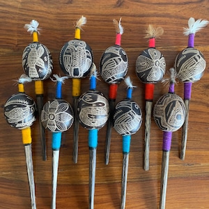 Shipibo Shamanic Rattle: Handmade Peruvian Healing Tool