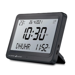 Azan Clock, Desktop Clock, Automatic Worldwide Digital Prayer Clock with 8 Azan Sounds