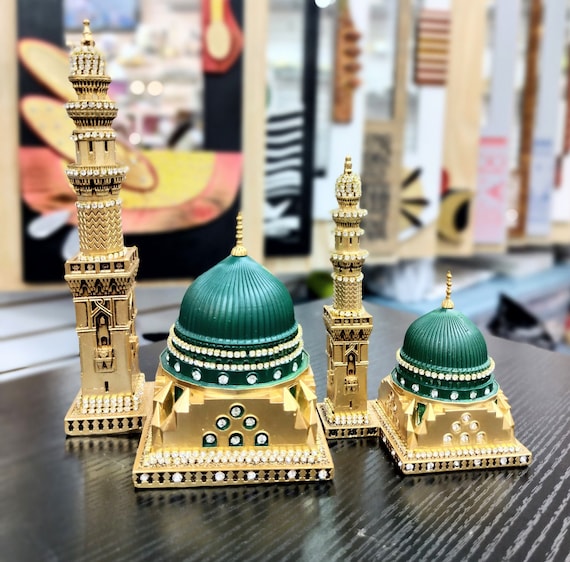 Islamic Table Decor Al-masjid An-nabawi Green Dome Replica - Etsy
