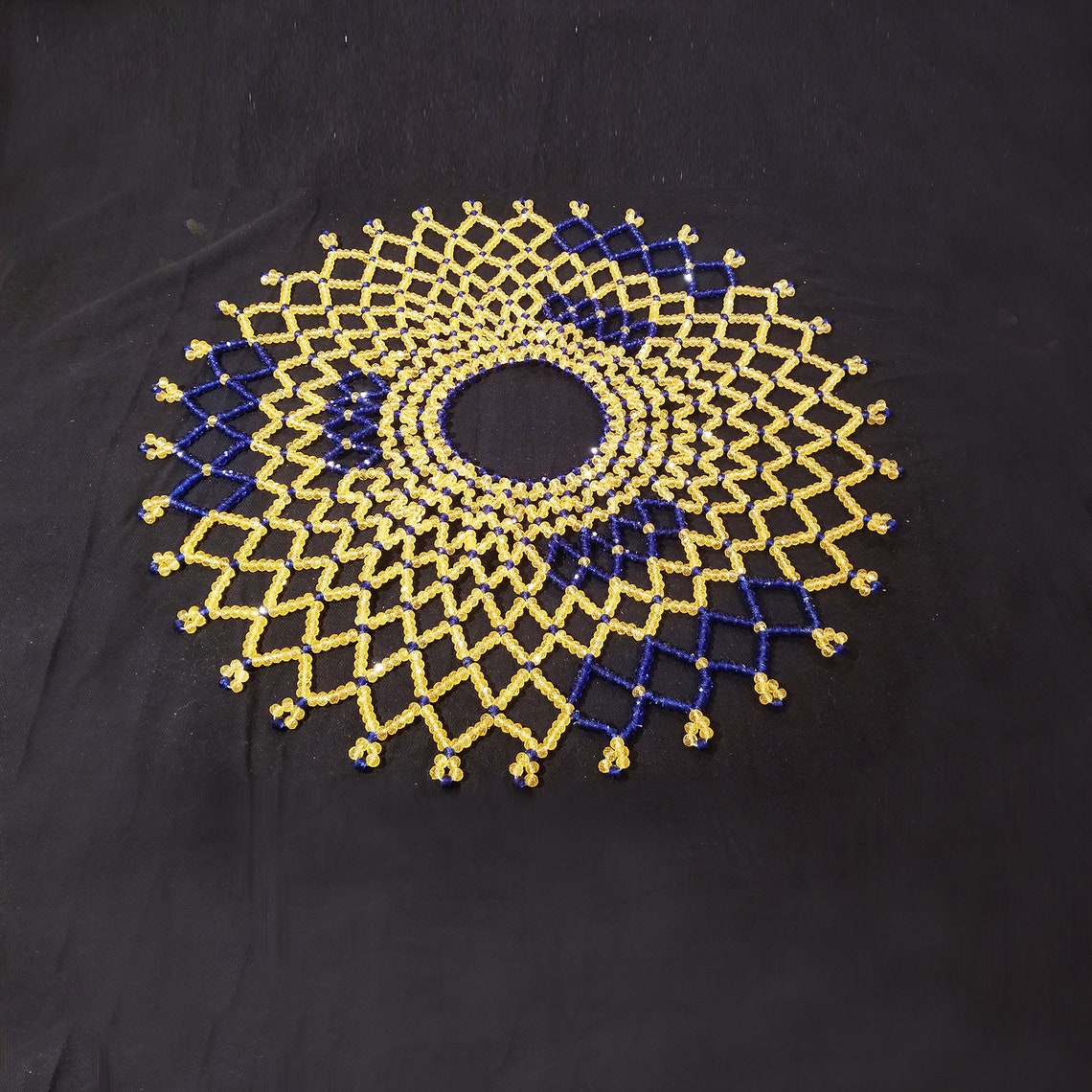 Handmade Round Beaded Mat for Dining Table and center table. Etsy