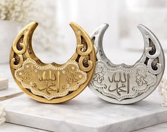 Crescent Allah Muhammad Islamic gift table decor