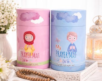 Alfombra de oración lavable y pintada para niños, cámara de juguete, cuentas de oración musulmanas, tapete de viaje suave, regalos islámicos para niños