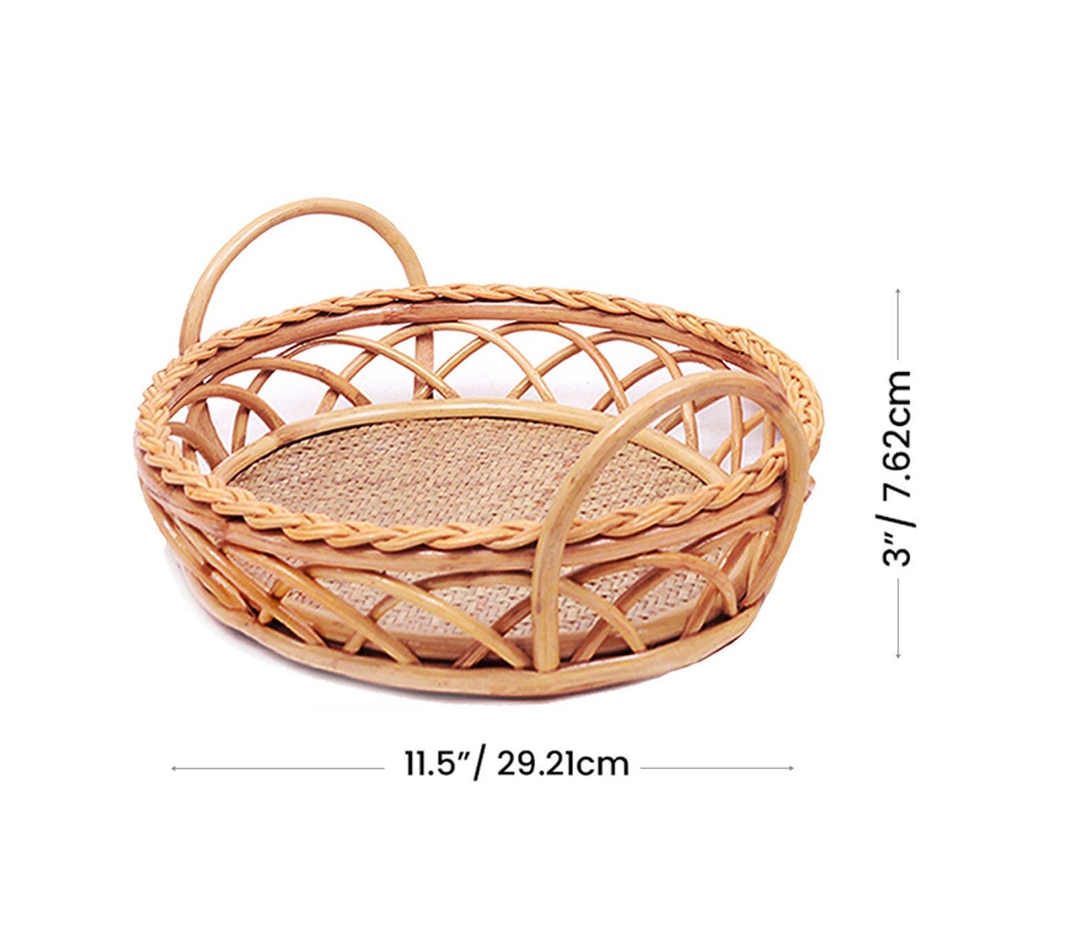 Cane Fruit Basket Round Etsy