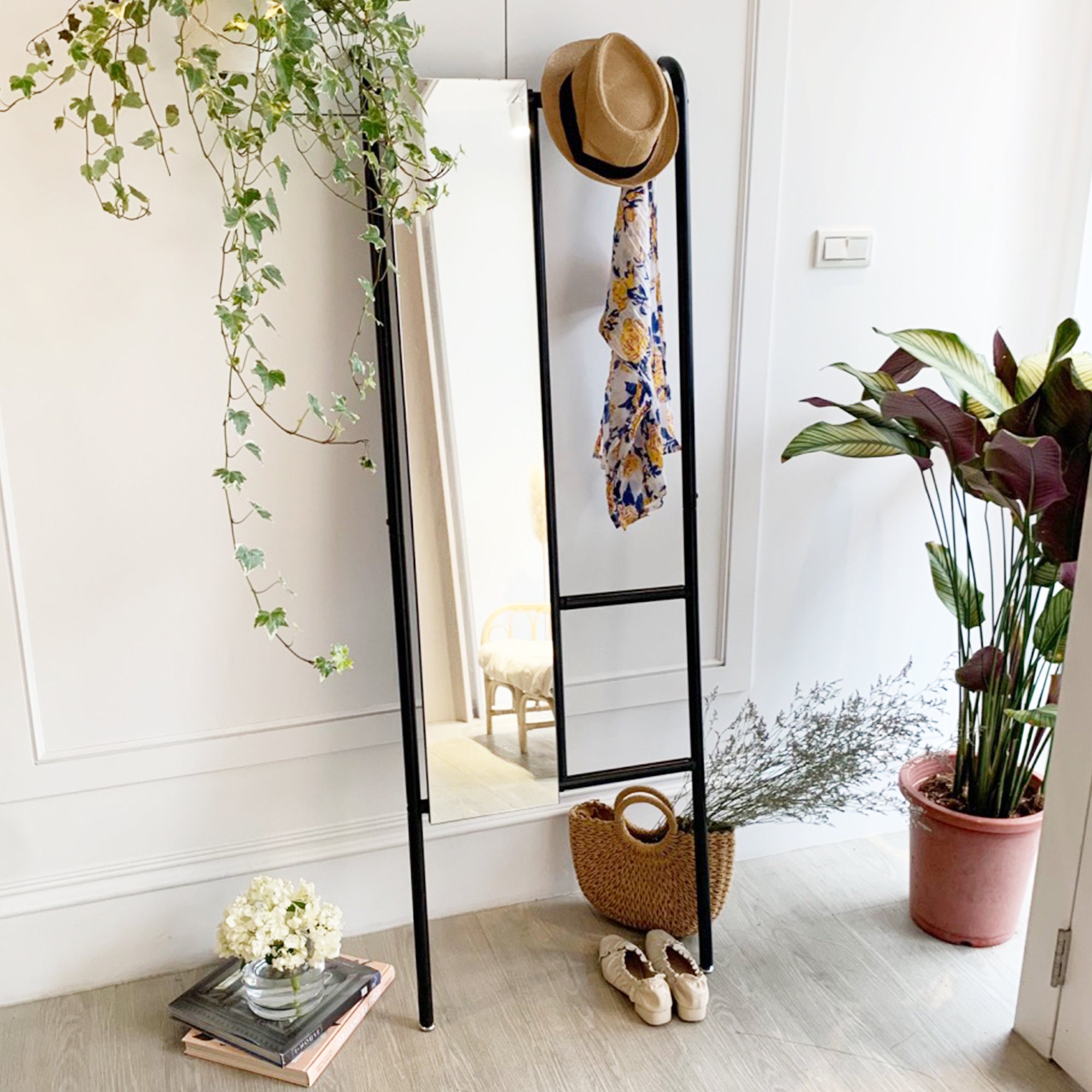 Multifunctional leaning mirror perfect for a hallway Etsy