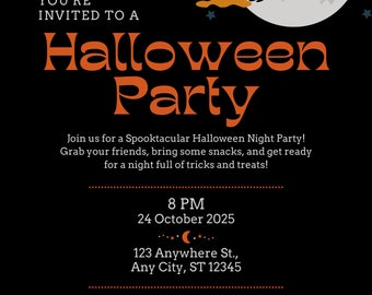 Witch Night Halloween Party Invitation