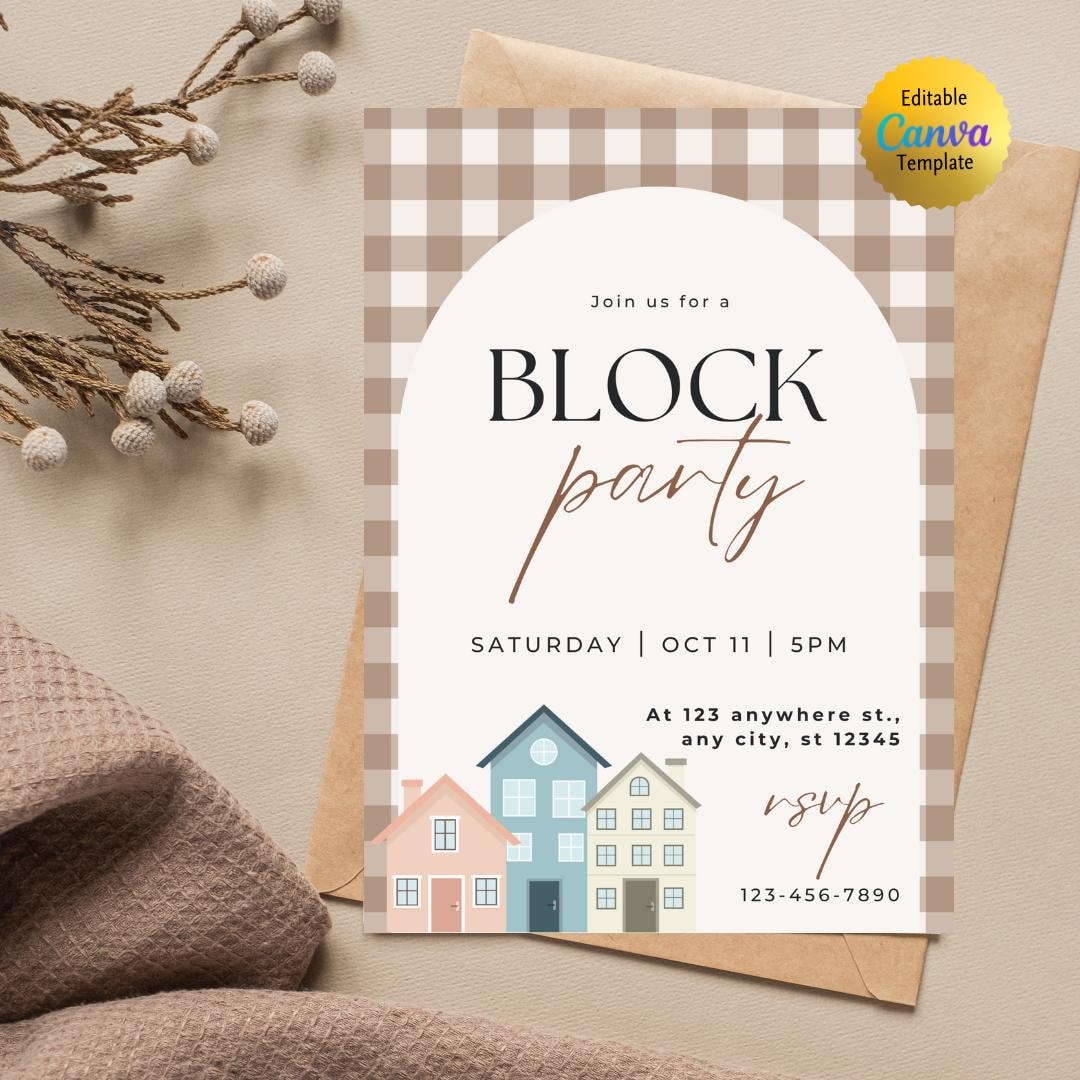 Block Party Invitation - Etsy