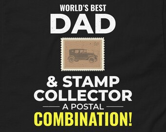 Briefmarkensammler Papa Philatelist Briefmarke Sammeln Enthusiast Postgeschichte Vintage Philatelie Geschenk Lustiges T-Shirt | Klassisches Herren-T-Shirt