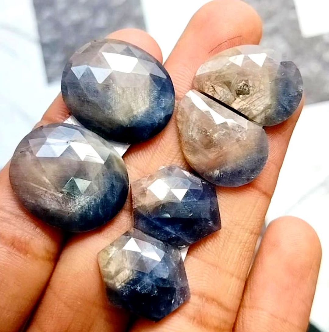 Sapphire Natural Silk Sapphire Mix Shape Rose Cut Free Etsy