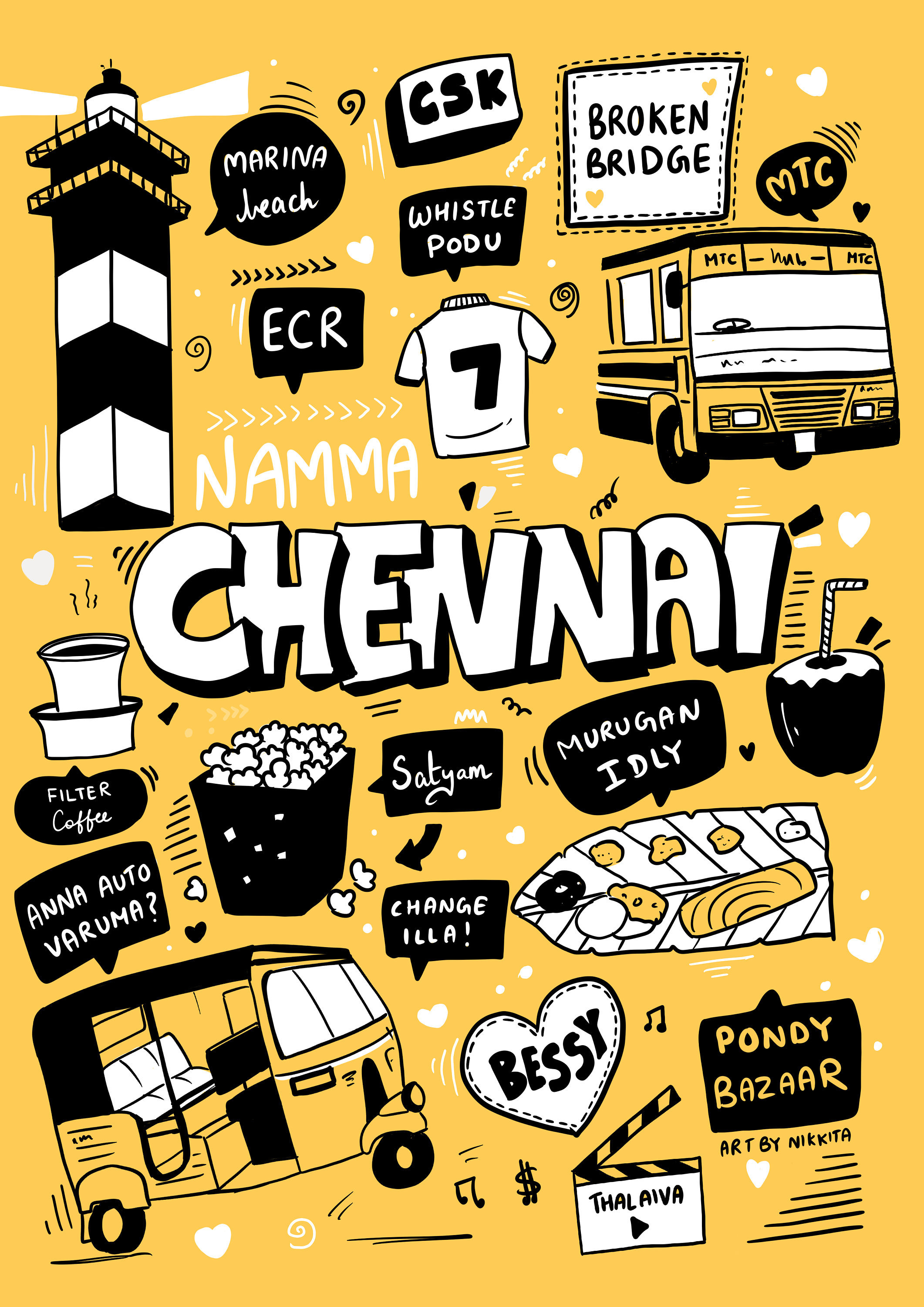 Singara Chennai Artboard, Easy to Download, India Wall Decor Etsy