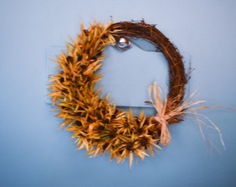 Dried leucadendron native flowers wreath(One-off), door decor,wall decor, home decor, a special gift or for yourself. 30cm wreath.