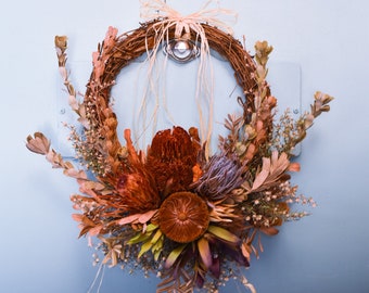Australia banksia native flowers wreath (one-off )30cm, years wreath,home decor, door, walls, special gift for your loved ones, for yourself