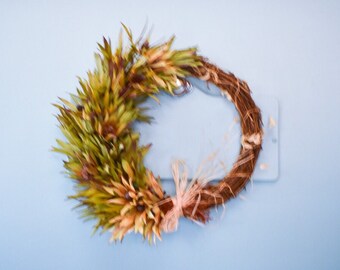Dried  leucadendron flowers wreath(One-off), door decor,wall decor, home decor, a special gift or for yourself. 30cm wreath.