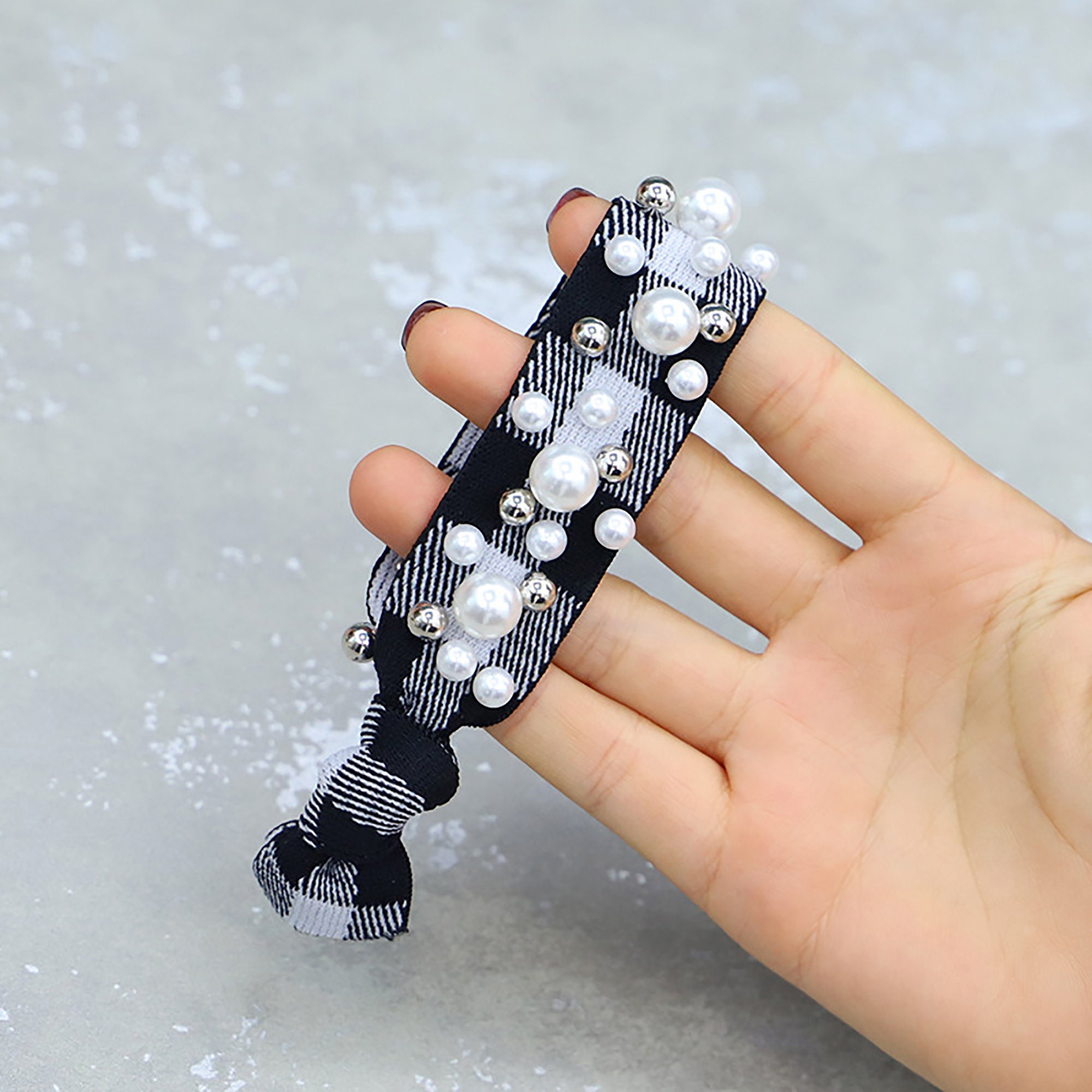 2pcs Color Hair Rope Pearl Hair Rope Girls Hair Rope Etsy