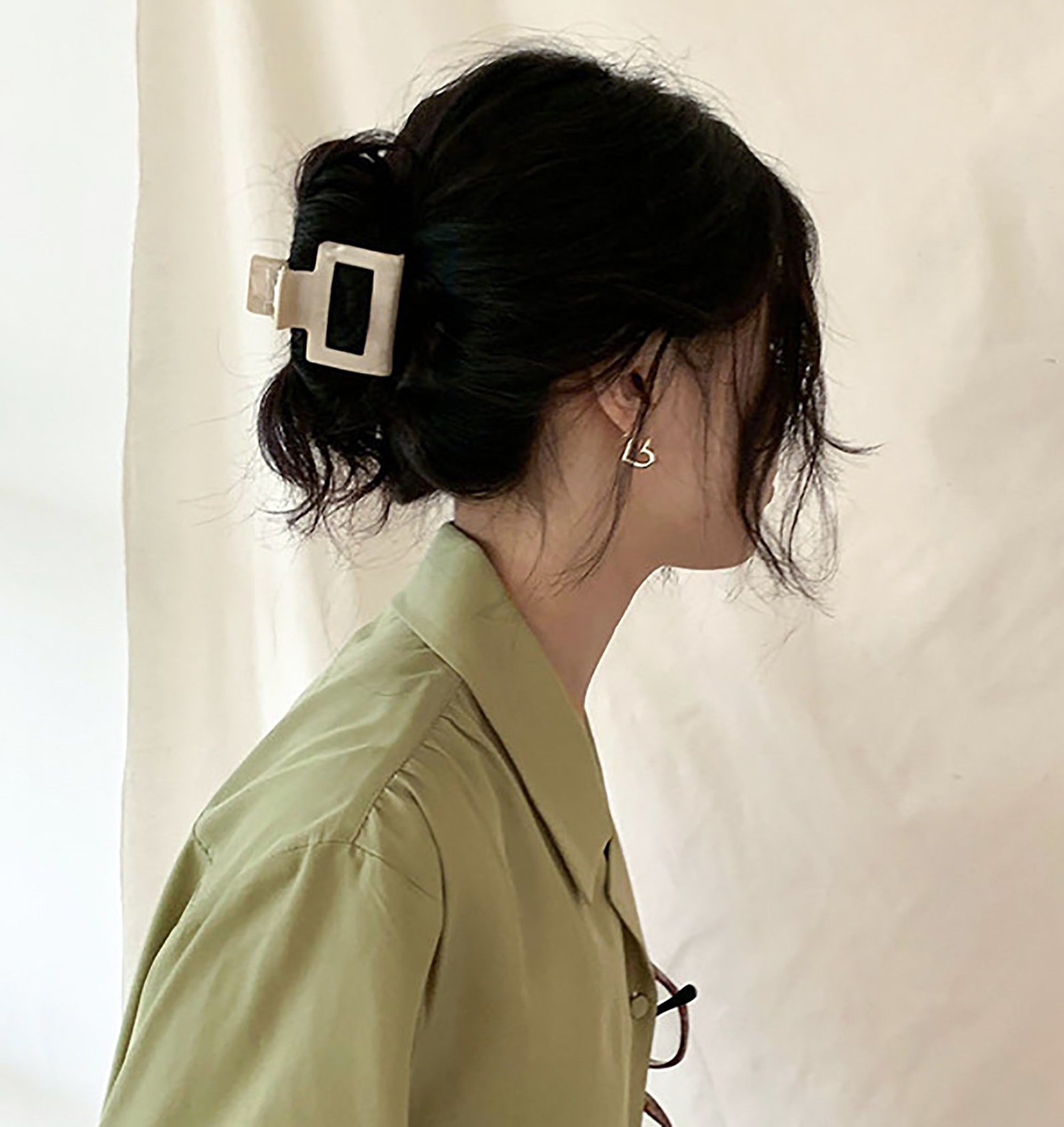 Hair Claw Fashion Hair Clip Acetate Barrette Square Hair Etsy