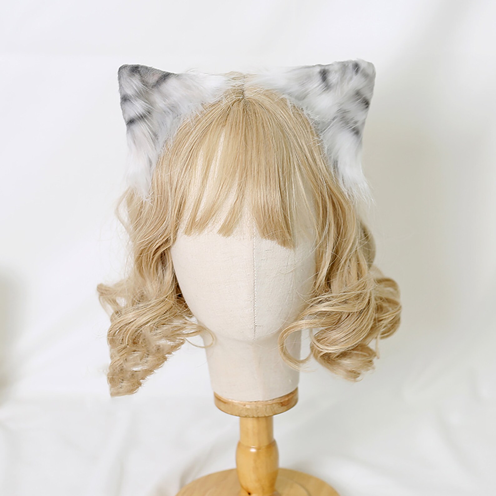 Plush Cat Ear Hair Clips Tabby Cat Ear Hair Clips Handmade Etsy