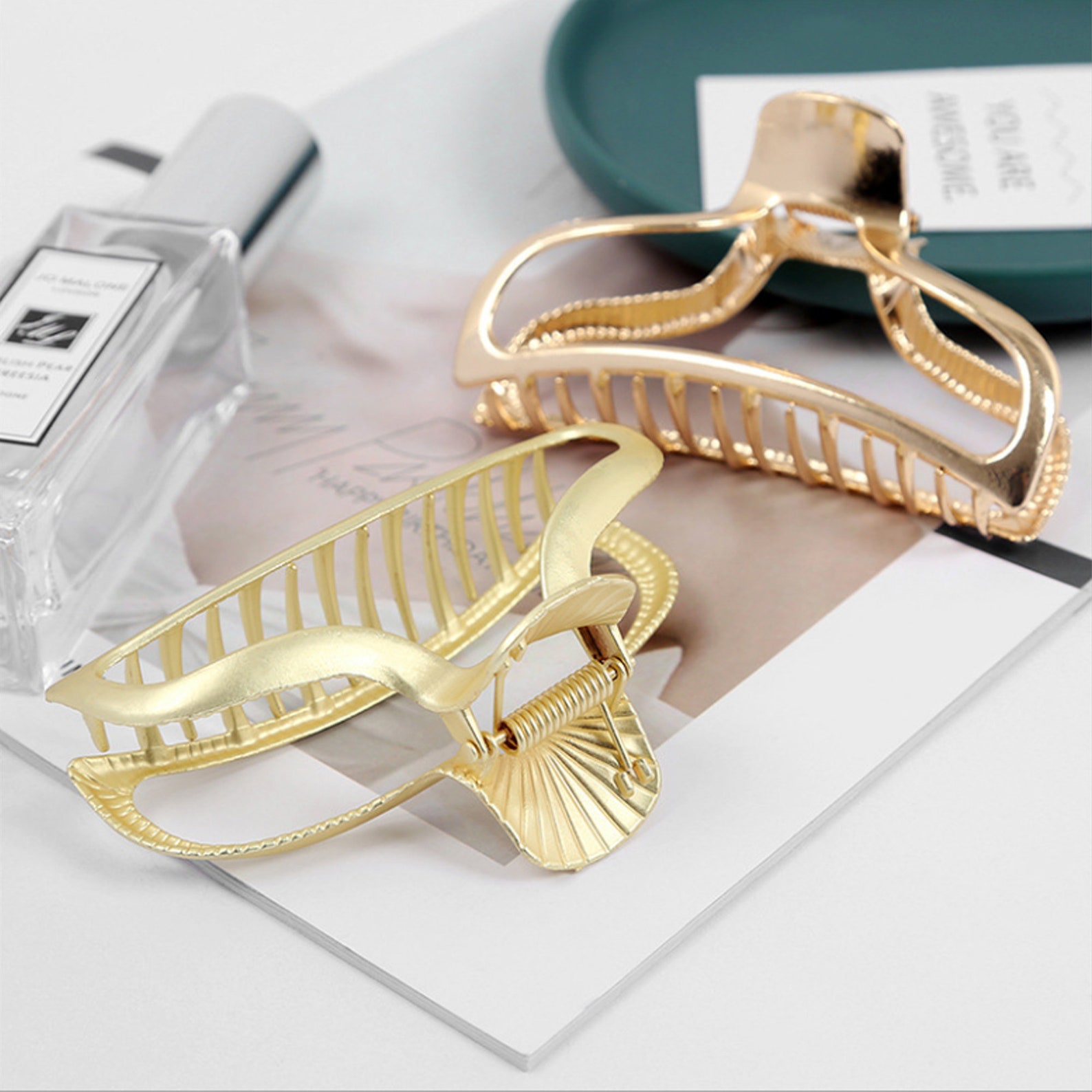 2PCS clips de pelo elegantes clips de garra de pelo de metal Etsy