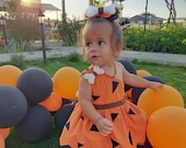Pebbles Costume for Sweetest Girls, Flintstones Birthday Party Dress. Celebrate your cutest girl on her first birthday