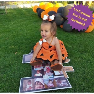 Pebbles Costume for Sweetest Girls, Flintstones Birthday Party Dress. Flintstones Themed Party, Halloween Costume!