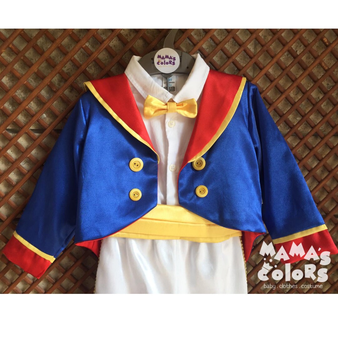 Prince's Costume for Baby Boy Toddler Blue Cloak With Red Lining