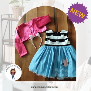 Gabby Costume for Sweetest Girls, Gabby's Dollhouse Concept Girl Dress. Best choice for Halloween & Birthdays
