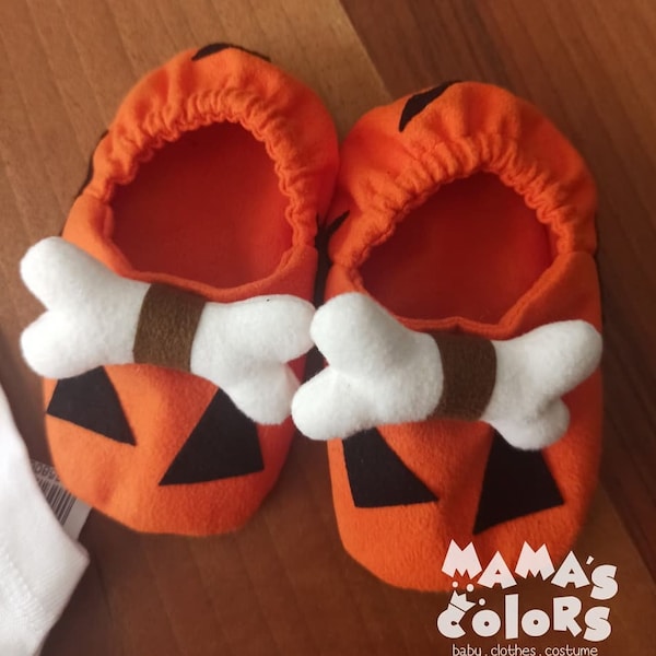 Unisex Bamm Bamm Costume Booties for Flintstones Birthday with Color Options (Orange, Green, Brown)