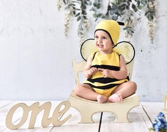 Bee Costume, Bee Bumble Bee Inspired Costume Set, Toddler Bee Suit Black and Yellow