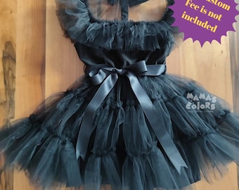 Costume del mercoledì per le ragazze più dolci, abito da ragazza concettuale a tema nero. La scelta migliore per Halloween e compleanni.