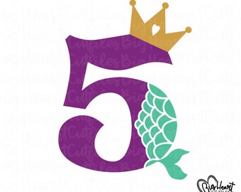 Download Mermaid Number Svg Etsy