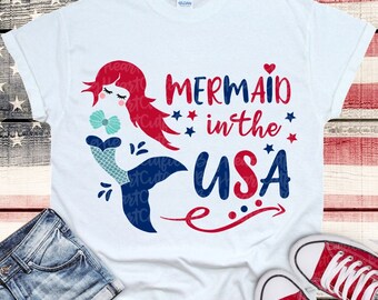 Download Mermaid In Usa Svg Etsy