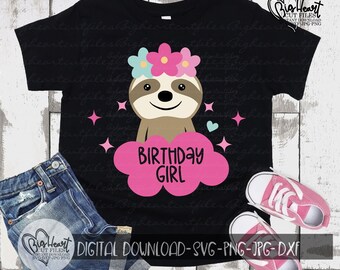 Download Birthday Sloth Svg With Photos Etsy