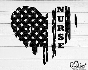 Nurse American Flag Svg Etsy