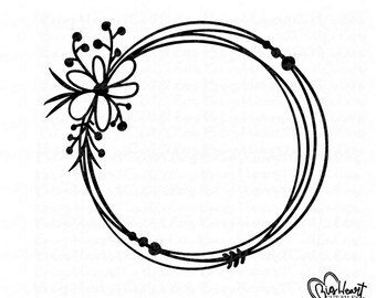 Download Flower Wreath Svg Etsy