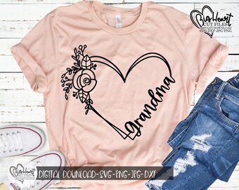 Download Grandma Heart Svg Etsy