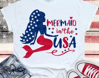 Download Mermaid In Usa Svg Etsy