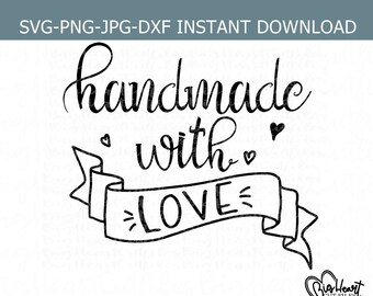 Handmade With Love Svg Etsy