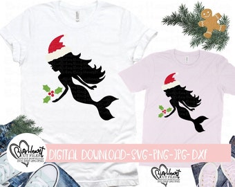 Download Santa Mermaid Svg Etsy