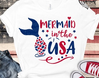 Download Mermaid In Usa Svg Etsy