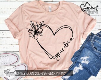 Download Heart Grandma Svg Etsy