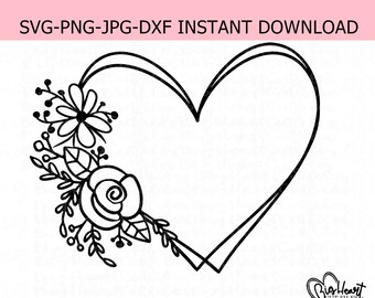 Download Heart Wreath Svg Etsy