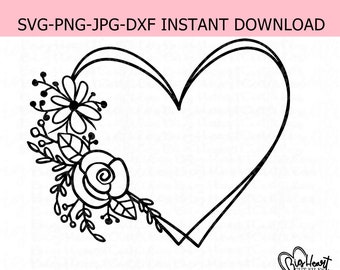 Download Floral Heart Svg Etsy