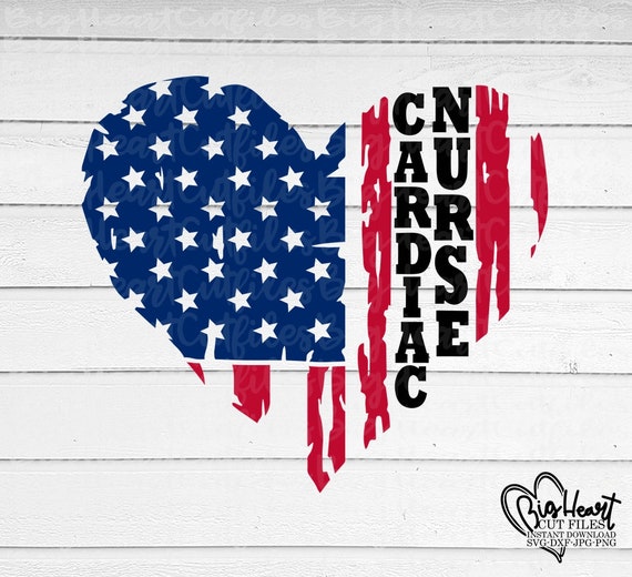 Download Cardiac Nurse Svg Png Jpg Dxf Cardiac Nurse Flag Heart Svg Distressed Usa Flag Svg Cardiac Rn Svg Silhouette Cut File Cricut Cut