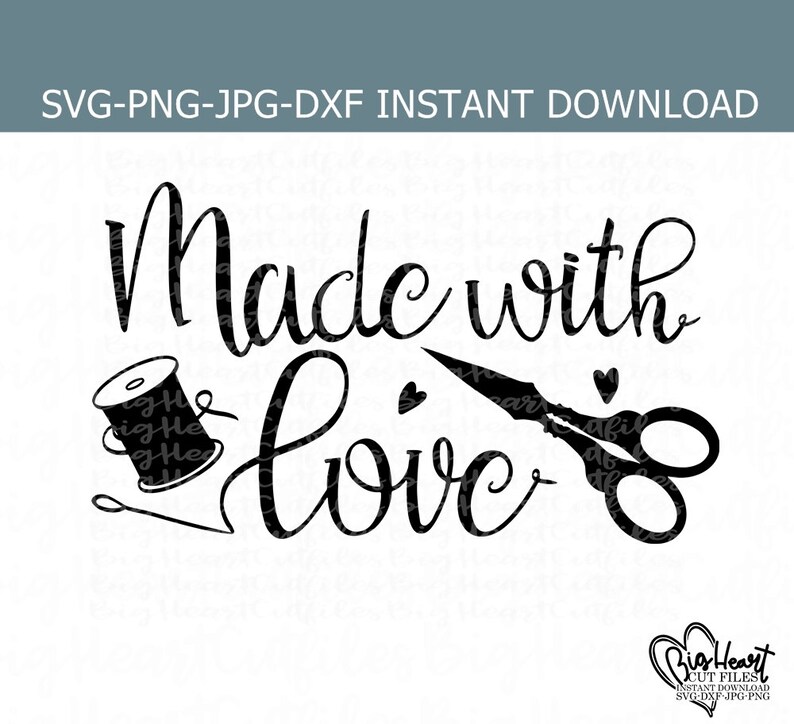 Download Art Collectibles Clip Art Instant Download Jpg Png Handmade Svg Scissors Silhouette Cut File Handmade Stamp Design Made With Love Svg Dxf Cricut Cut File