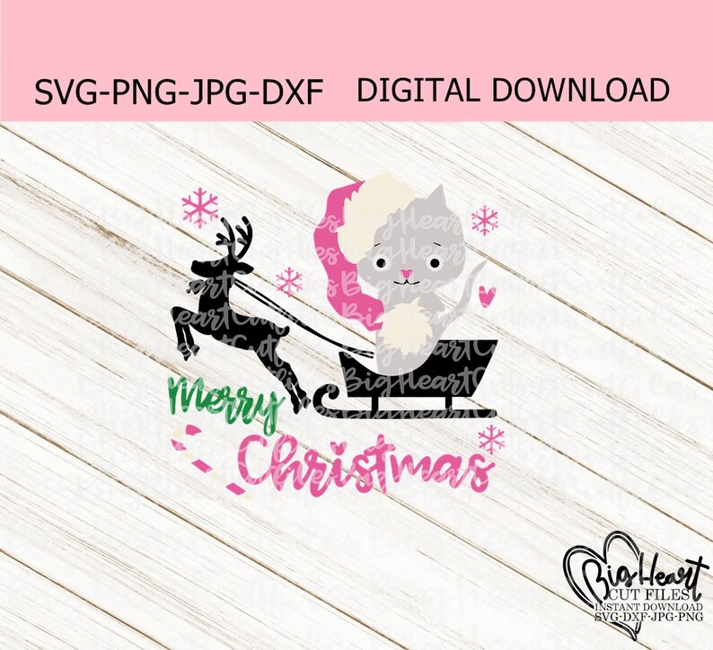 Download Santa Cat Kitty Svg Png Jpg Dxf Christmas Cat Svg Merry | Etsy