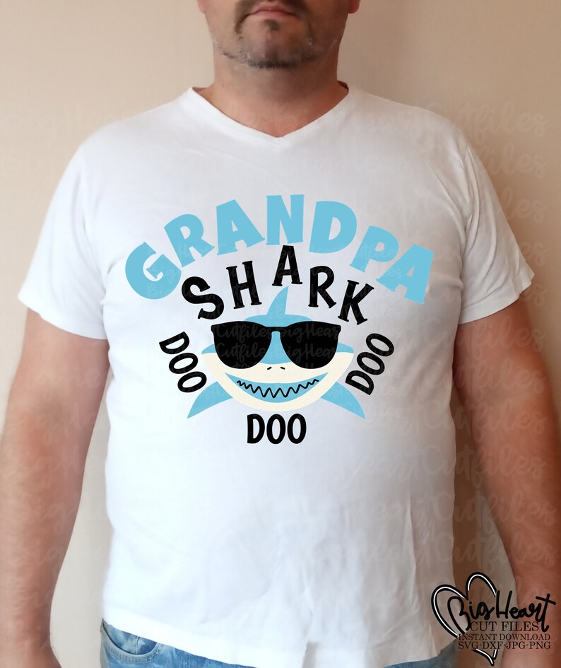 Grandpa Shark Svg Png Jpg Dxf Shark Svg File Shark | Etsy