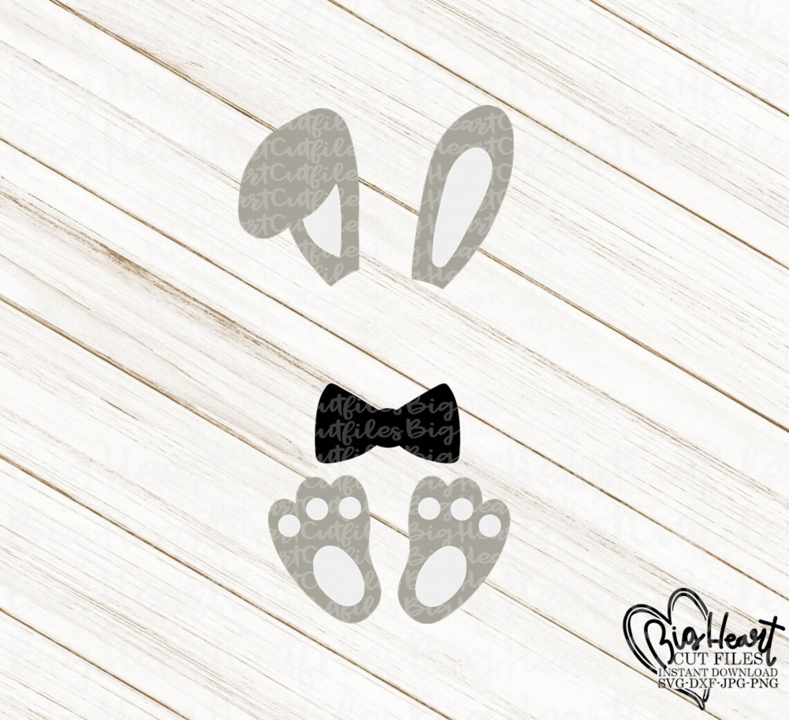 Easter Bunny Monogram Svg Png Jpg Dxf Easter Split - Etsy