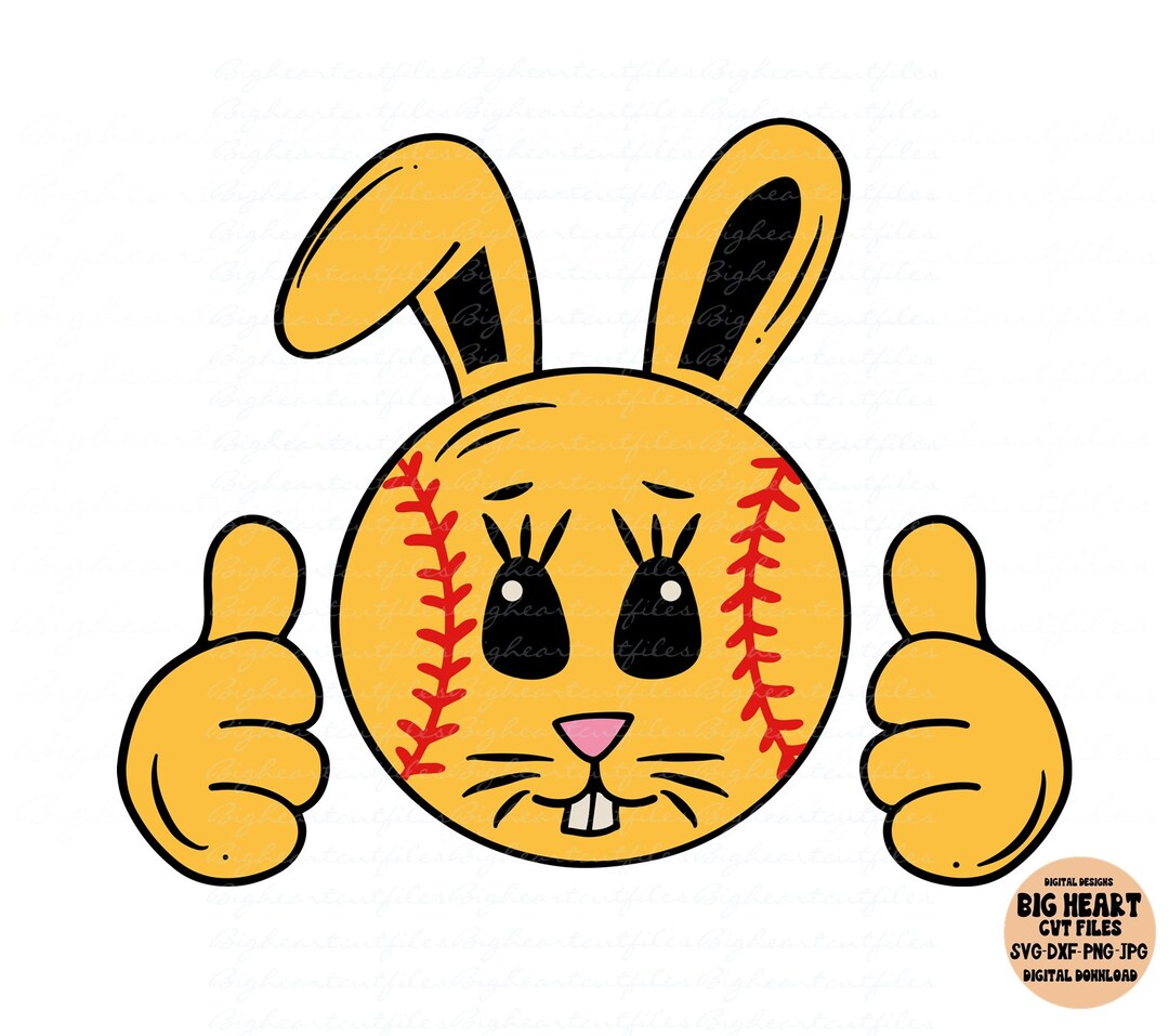 Softball Bunny Svg Png Jpg Dxf Softball Svg Easter Bunny Etsy